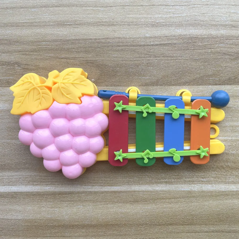 Baby Cultivate Hands On Ability Portable Cartoon Colourful Grape Plastic Keyboard Hand Knock Piano Musical Instruments Toys