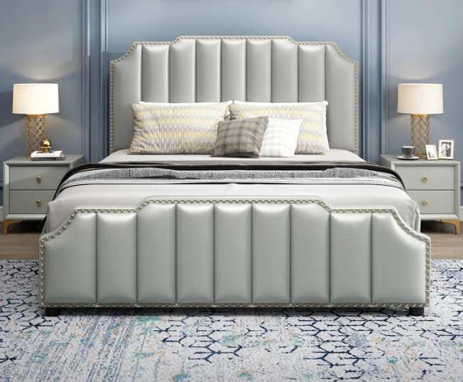 Совершенно новая кожаная кровать высокого