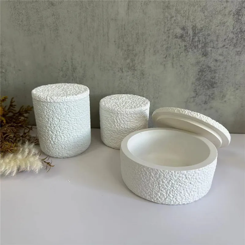 Y4354 DIY Круглый цилиндрический подсвечник с крышкой силиконовая форма