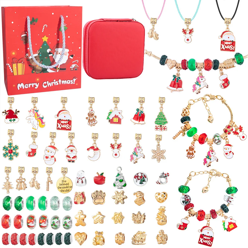 Luxury Christmas Gifts Jewelry For Girls Women DIY Handmade Bracelet Set With Box Christmas Present Creative Gift Set