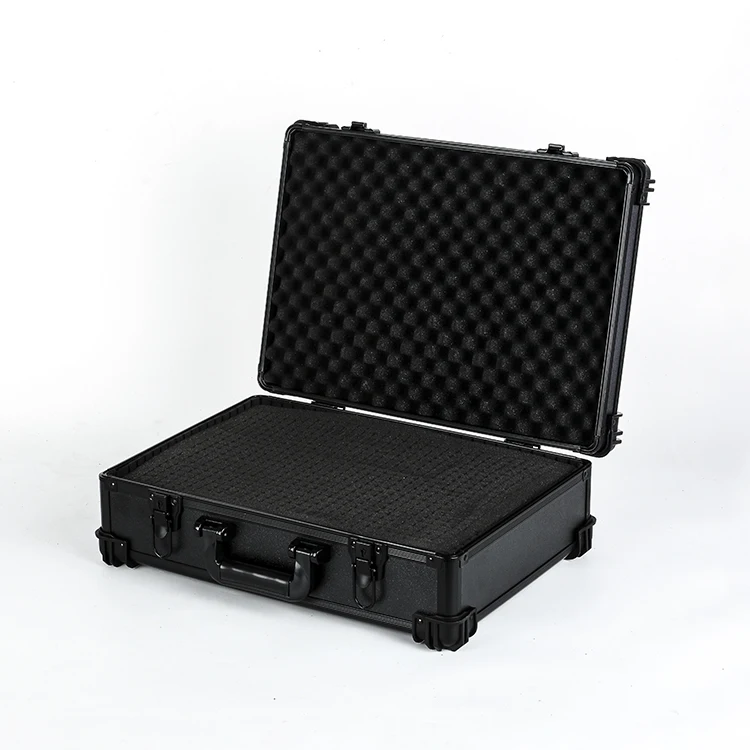 GLARY stackable hard tool box case with dividers multi-function aluminum tool box case portable storage carry case for tools