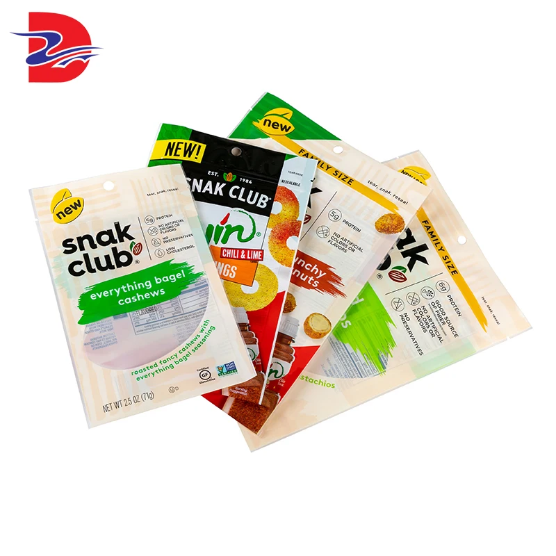 New Arrival Food Grade Brown Paper Plastic Nuts Food Packaging Bag With Zipper