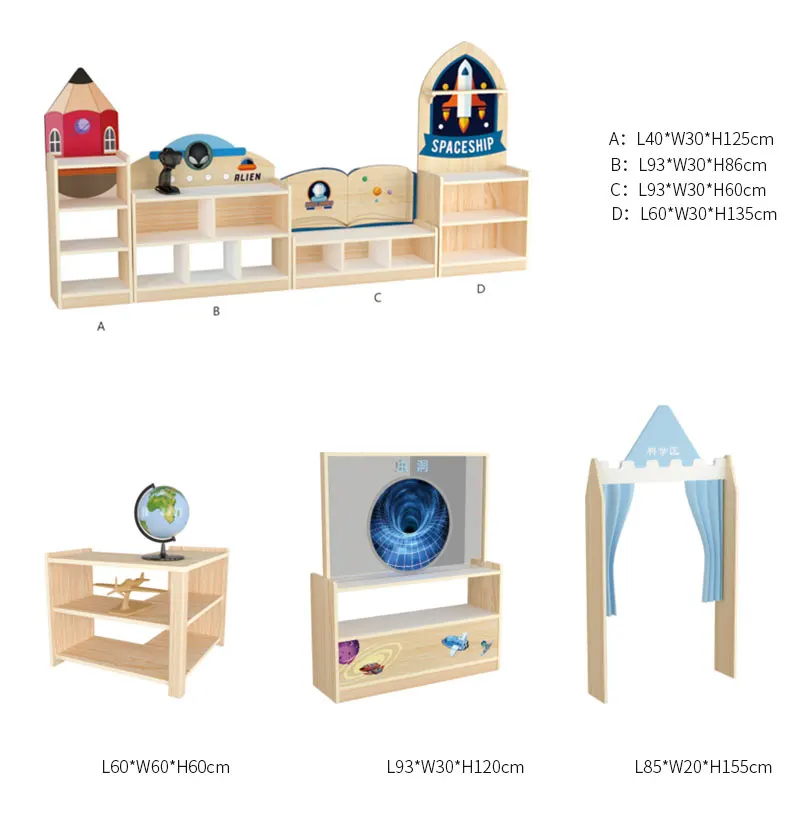 Moetry Preschool Classroom Furniture Sets for STEM Education Space-Themed Science Equipment for School Use
