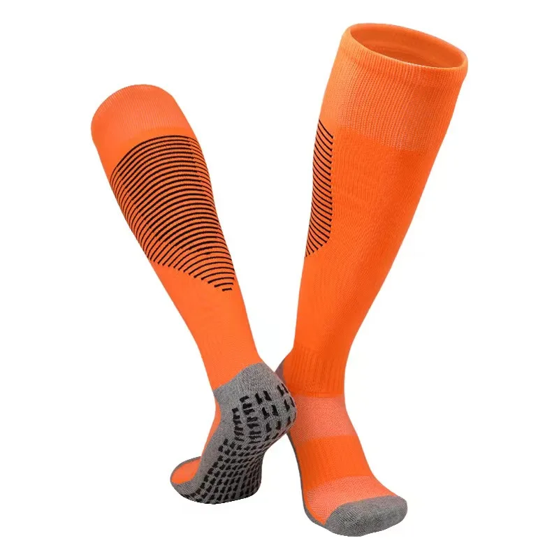 Football socks that absorb moisture and prevent slipping over the knee thick socks and adhesive socks