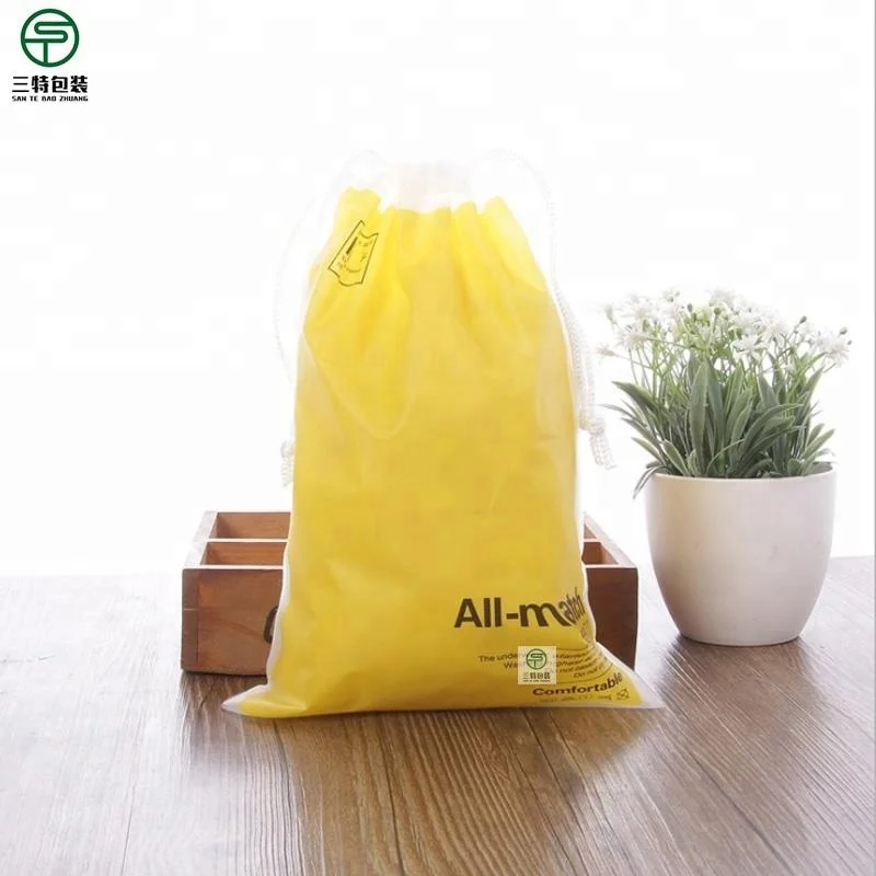 Hot Sealing Glossy Ldpe Backpack Bag Drawstring Bag Clear Plastic