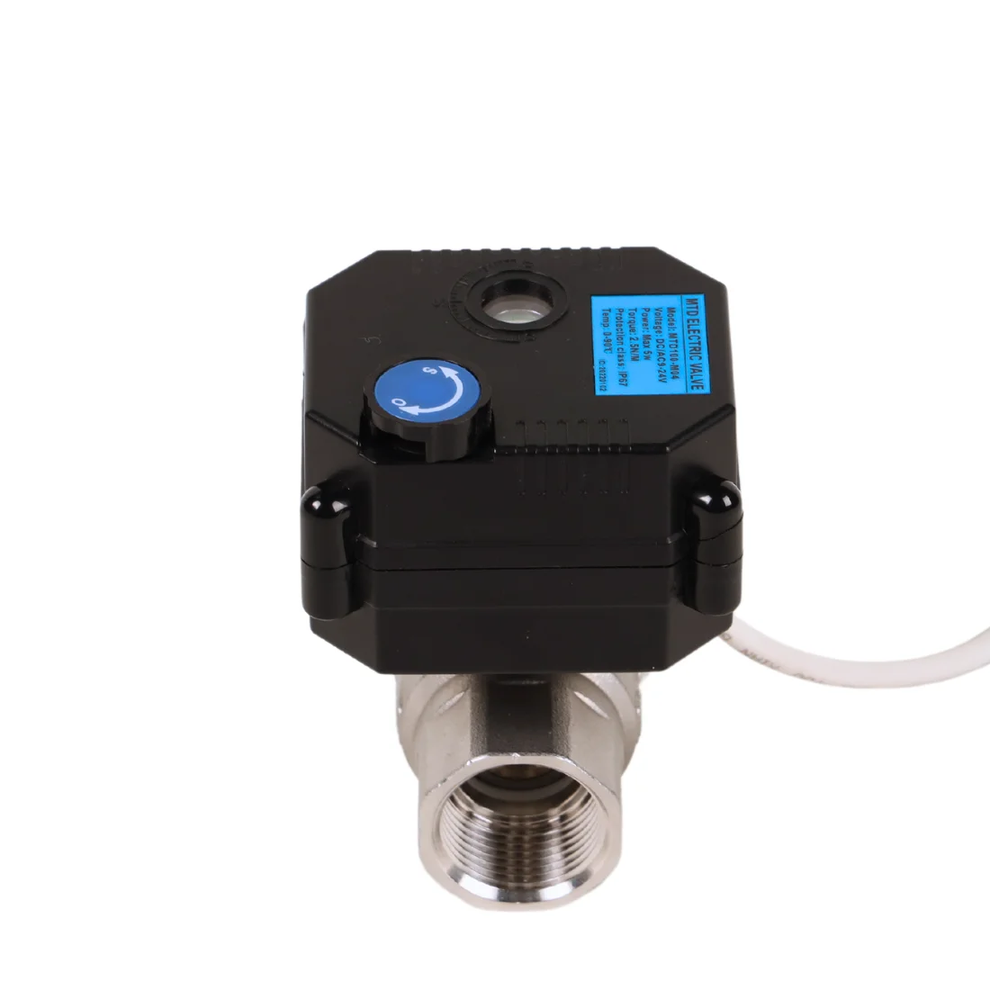 DN25 2 way stainless steel Mini electric control motorized actuator ball valve with manual function and position indicator