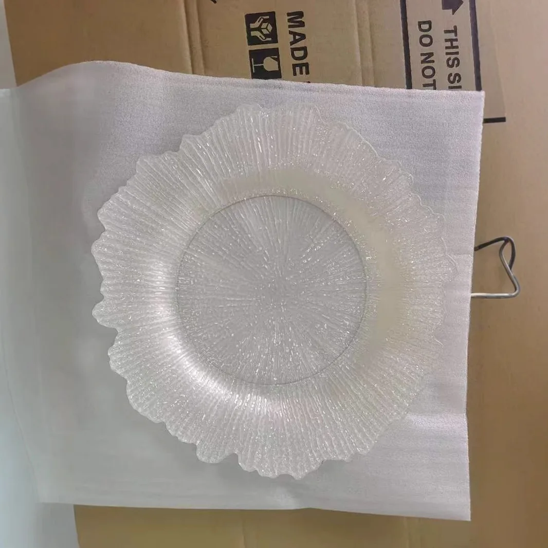 2025 new 36.5cm big size  double side  gold and silver reef table decoration round plastic charger plate for wedding party