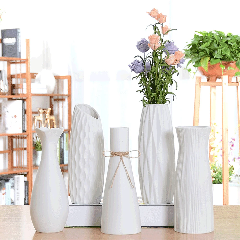 Modern Minimalist Chinese Table Vase Deco Living Room Ceramic Vases Wedding Centerpiece Clear