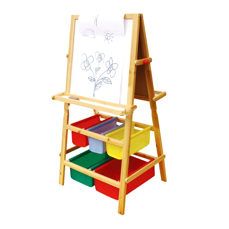 double side adjustable kids whiteboard with easel , small wooden easel , chalk board with easel