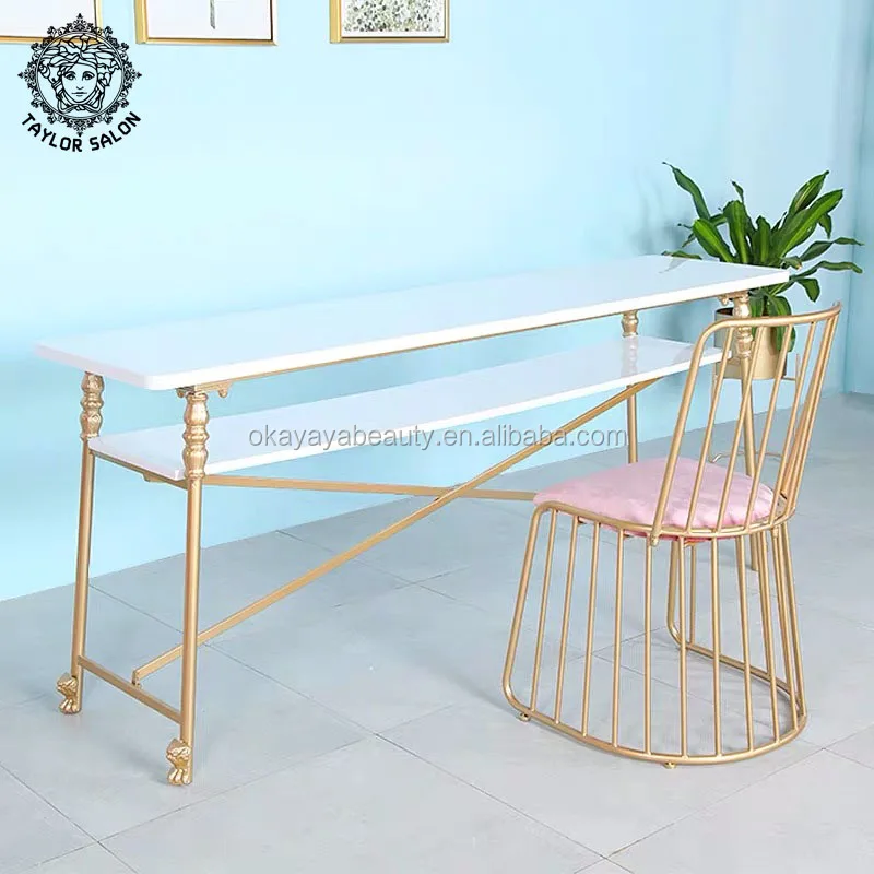 New style salon furniture metal nail desk manicure table for sale