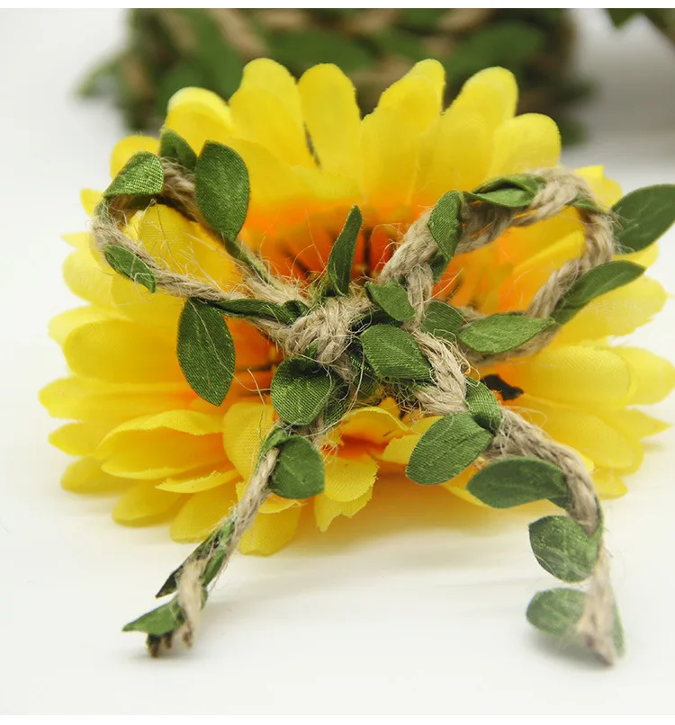 
New 5MM DIY Leaf Rope Natural Jute Packaging Rope Burlap Ribbon DIY Craft Vintage For Home Wedding Party Flowers Decoration 