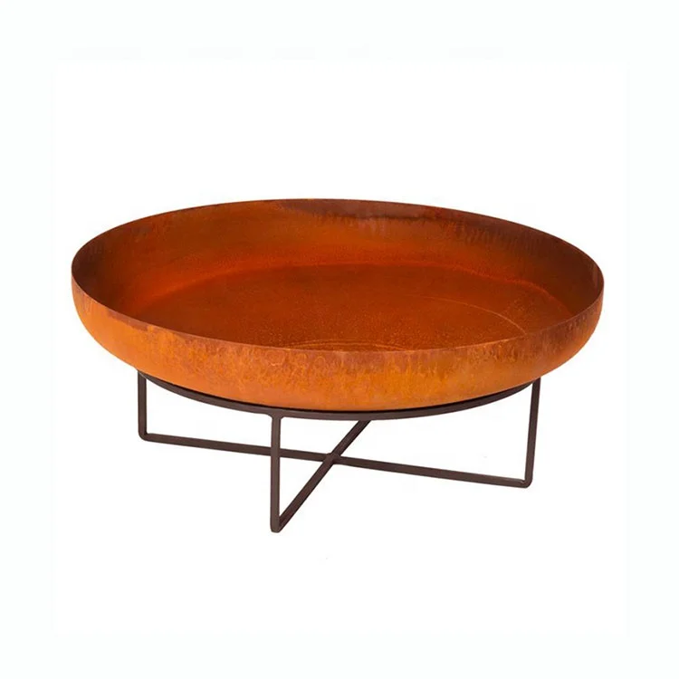 Customized Wood Burning Brasero Corten Decorative  Garden Outdoor Rusted Brasero Firebowl Firepit
