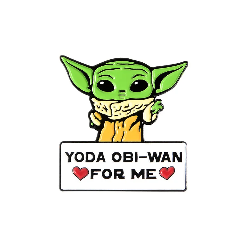 Детская Мягкая эмалированная шпилька для шляпы YODA готовая к