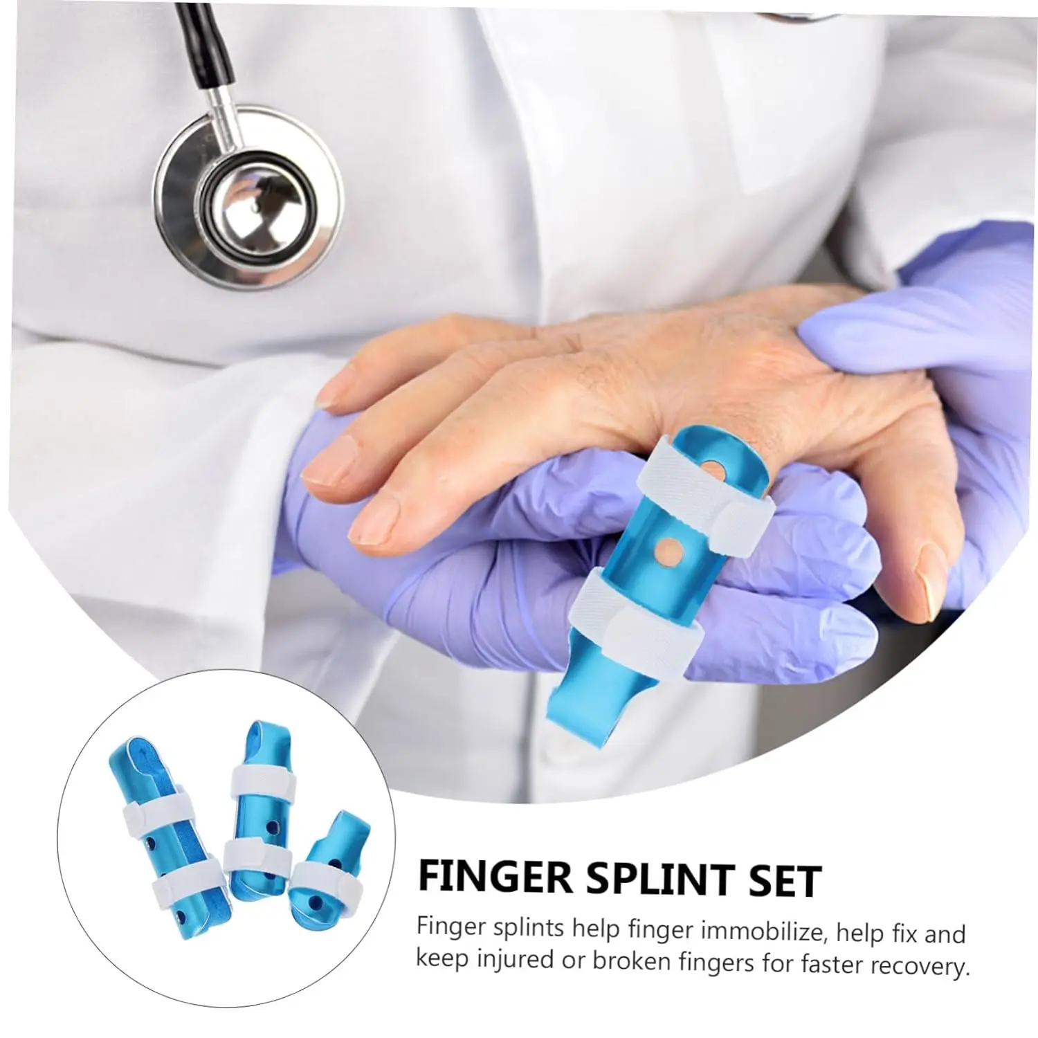 Anthrive Foam Padded First Aid Aluminum Alloy Medical Finger Splints Thumb Splint For Broken Injured Fingers Stabilization