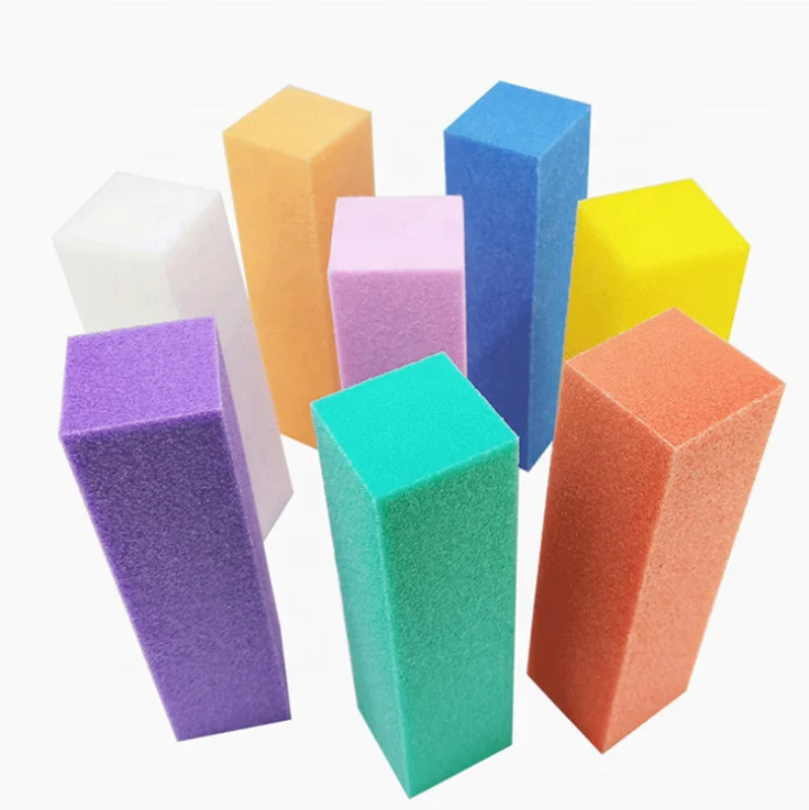 
8 pure colors manicure grinding nail file block soft sanding sponge grinding nail buffer 