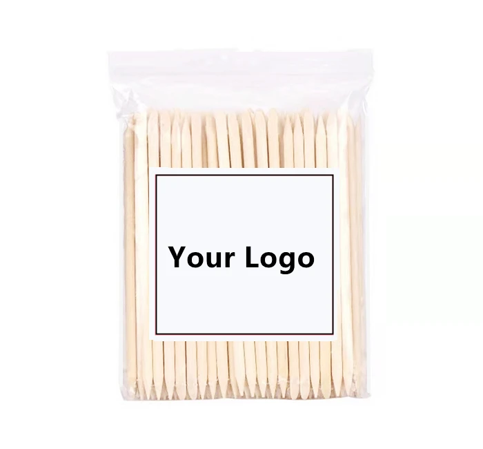 Двусторонние инструменты для маникюра и педикюра с фирменной торговой маркой оранжевые деревянные палочки ногтей