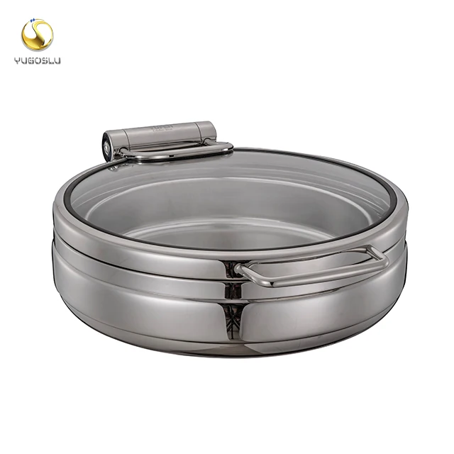 YUGOSLU Wholesale kitchen restaurant equipment 6L roll top chaffing dishes stainless steel food warmer for catering
