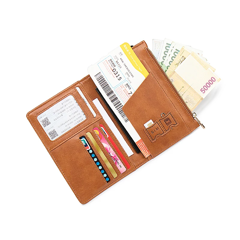 MIYIN 2022 multifunctional travel PU leather passport cover card holder passport wallet for men and women rfid passport holders