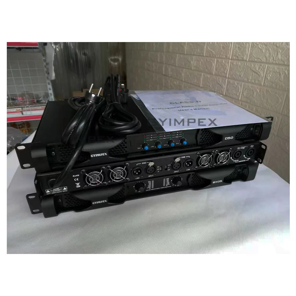 Professional digital power amplifier Stereo power 1 u class d 8 ohms 350w*4 1U 4-channel home stage audio high power amplifier