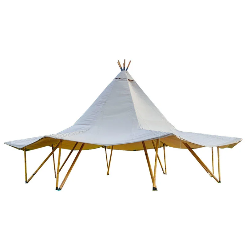 Wholesale Outdoor Teepee Beach Sun Shade Tipi Canava Safari Luxury Waterproof Tent  For adult Coffee Drink Shop party