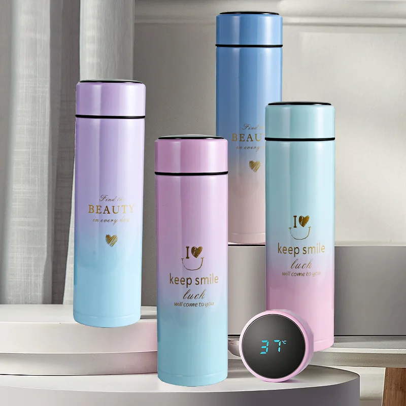 For AMZ Double Wall Stainless Steel 500ml Vacuum Insulated Thermos Flask With LED Display air up water bottle