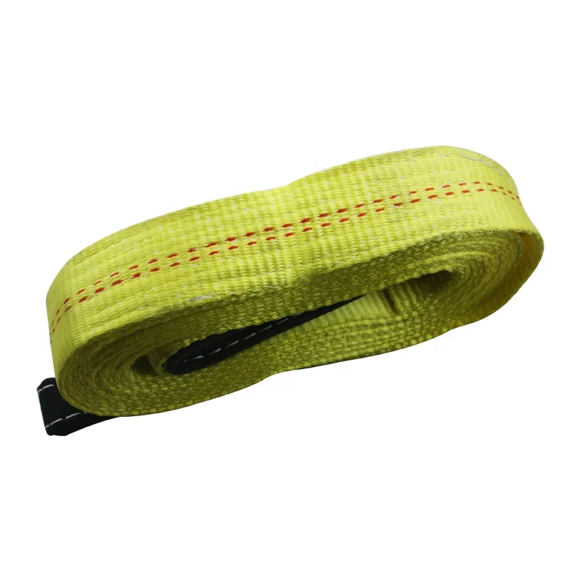 
75mm 3T Yellow Polyester Flat Webbing Lifting Sling 