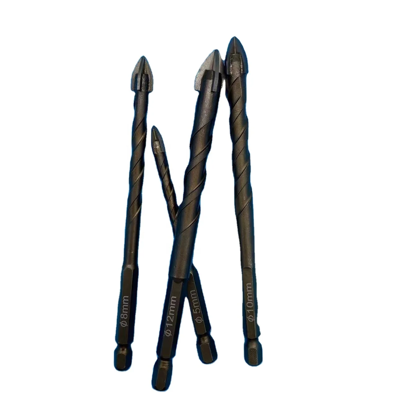 3-12mm Cross Hex Tile Drill Bits Set for Glass Ceramic Concrete Hole Opener Brick Hard Alloy Triangle Bit Tool Kit