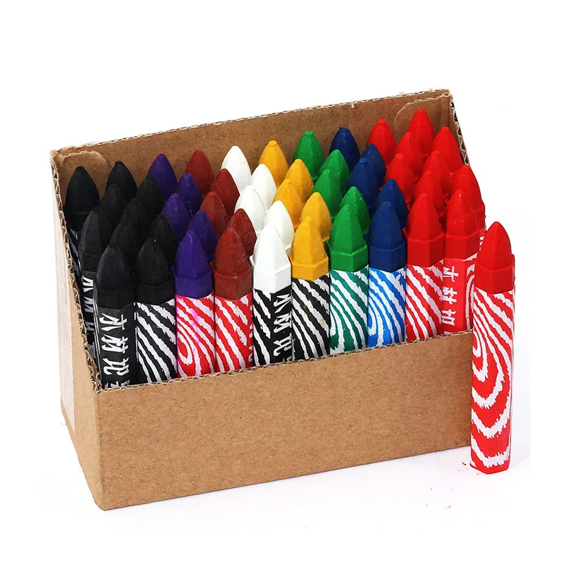 Yellow Black Red White Wood Lumber Industrial Marking Wax Crayons Set with Custom Logo