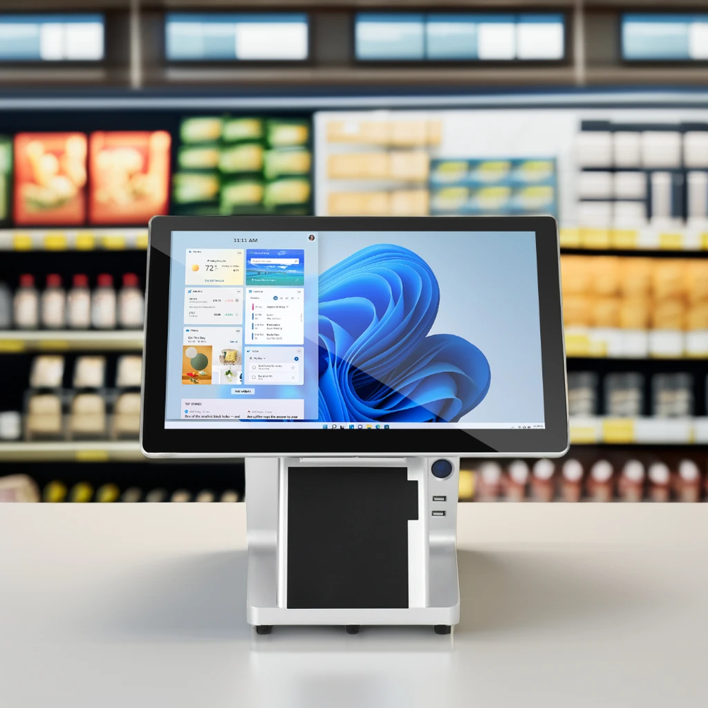 New Product 15.6 Inch Dual Screens Intel Core i3 i5 i7 Windows 10 Built in 80mm Printer Touch Screen Pos System