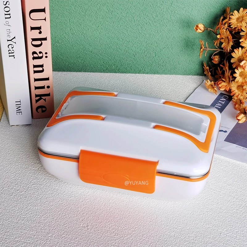 12V Car Plug Electric Heating Lunch Box Food Heater Portable Bento Box Office Home Food Warmer With Removable Container Spoon