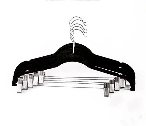 Best Selling Velvet Hanger Black Non-slip Hanger Used For Plastic Hanger Of Large Clothes