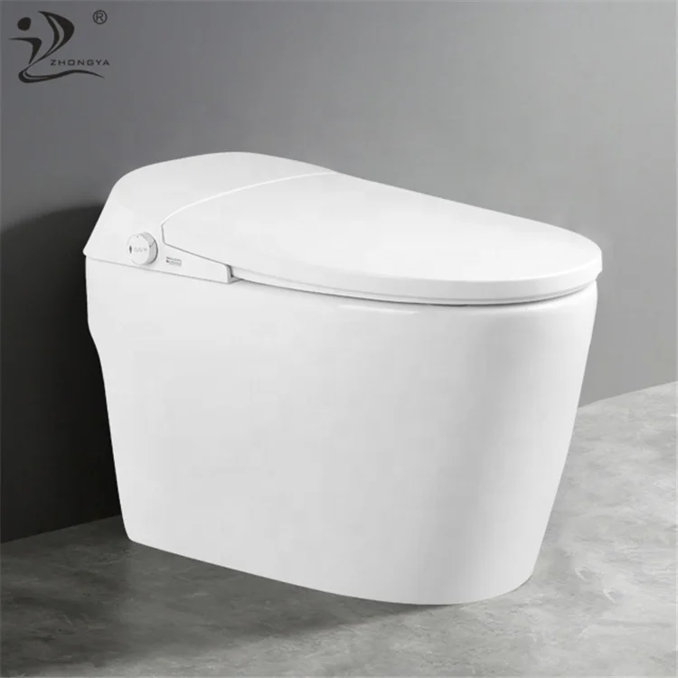 ZHONGYA Oem E525 hot sale one piece intelligent toilet bowl floor mounted bathroom smart toilet with water tank