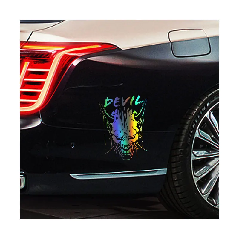 JDM Devil Car Decals Weatherproof Die Cut Vinyl Sticker Holographic Japanese Demon Roll Letter Auto Window Door Body Stickers