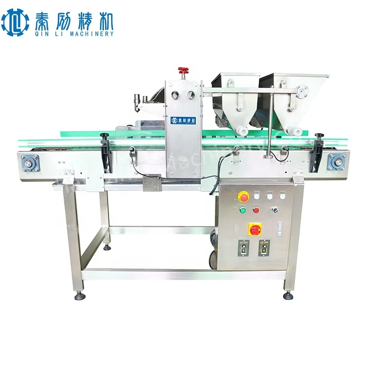 Fully automatic Burger Sesame Sprinkler machine industrial burger production line for dusting sesame oat