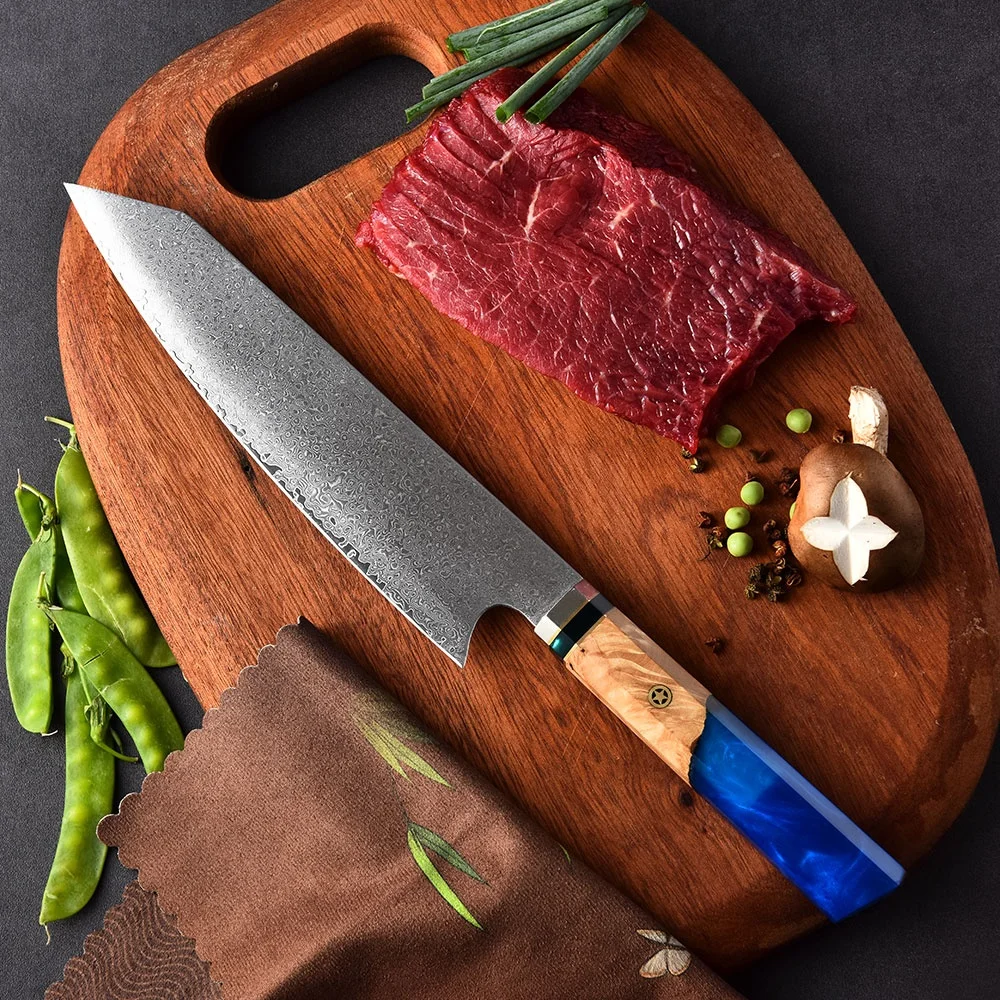  Hot selling chef knife 8 inch vg10 handmade japanese damascus kitchen with custom