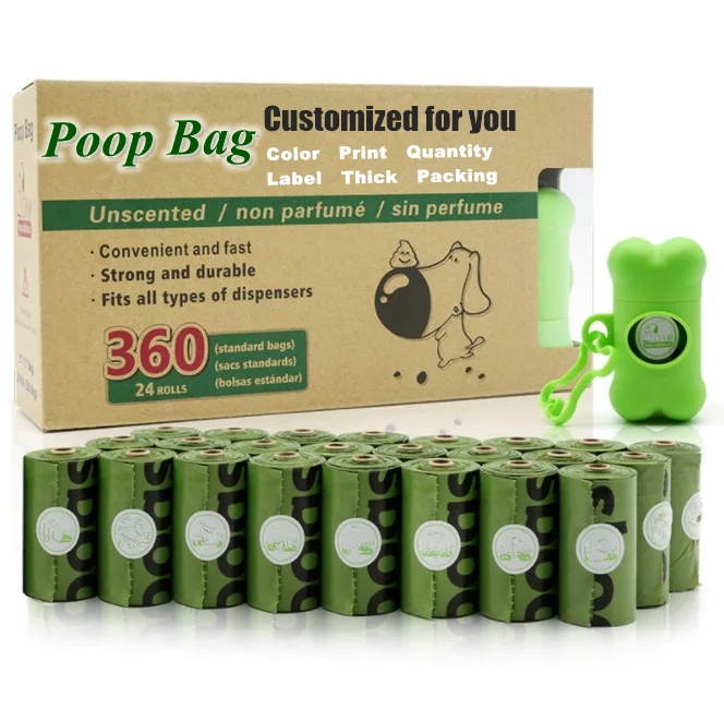 Fully Compostable Disposable Poo Bag Customized Pet Biodegradable Corn Starch Dog Poop Bag