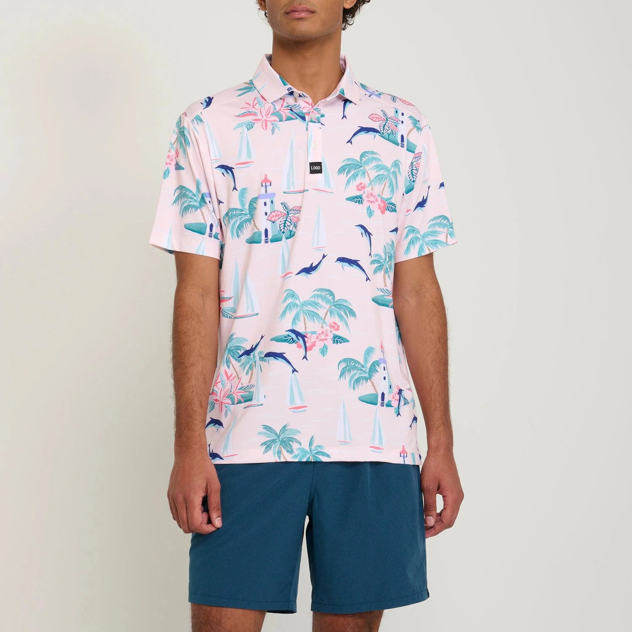 Custom logo Slim Spf50 Plus size 100% cotton Wholesale Premium Customized Slim Discount Tropical Fitted Golf Polo Shirt