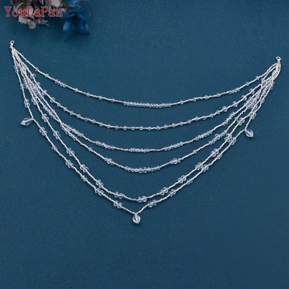 Длинная цепочка YouLaPan SG04 с кисточками, женский аксессуар на подтяжку, ожерелье с подвеской из хрустальных бусин
