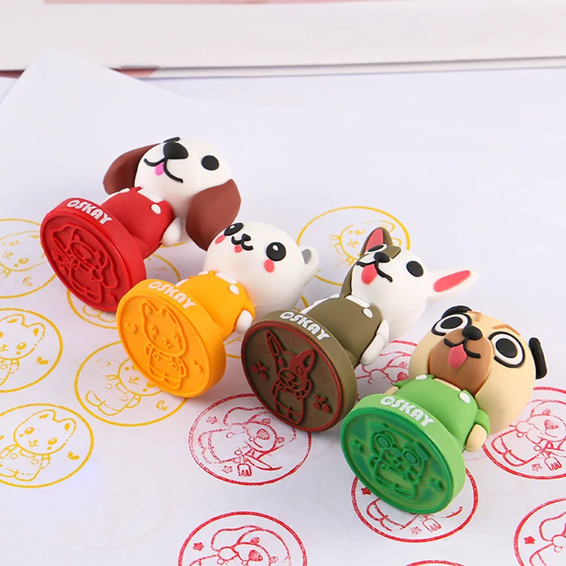 2024 new products 3D Cartoon doll Soft Silicone Desktop Decoration Seal ornament OEM Promotional Gift anime action figure Stamp