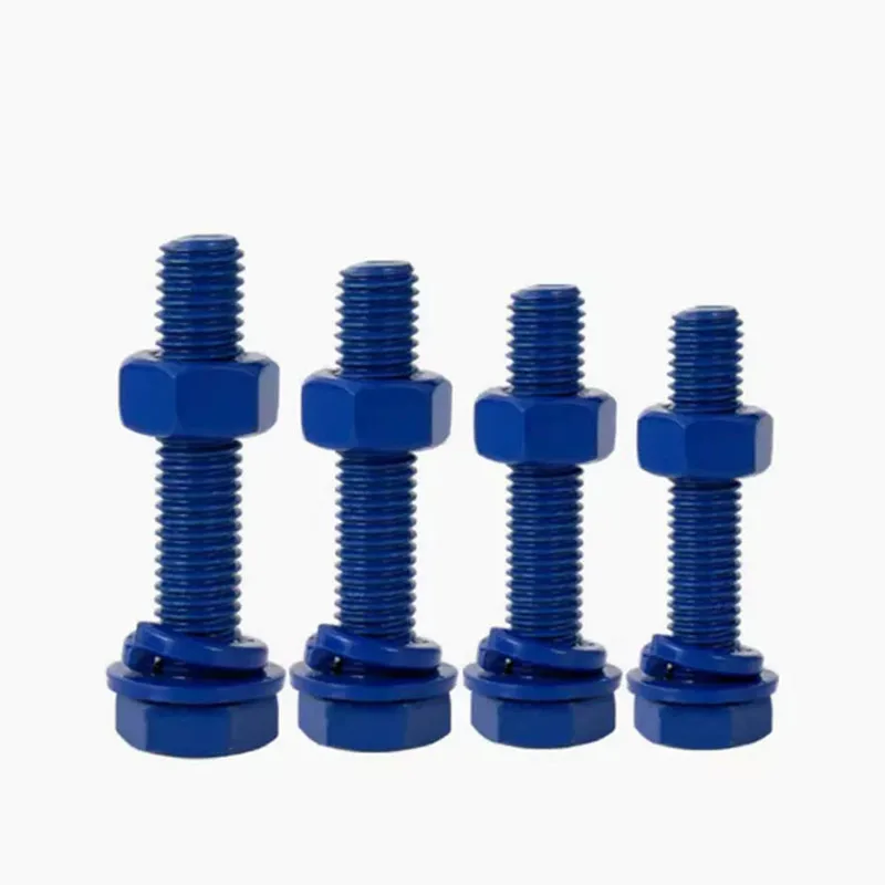 ASME B18.2.1 ASTM B7/B8 легированная сталь коррозионно-стойкая PTFE обработка поверхности стальной шестигранный болт и гайка с шестигранной головкой