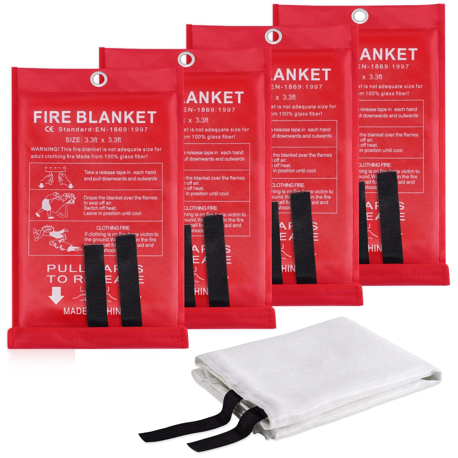 Emsrun First Aid Emergency Fireproof Blanket Emergency Fire Blanket For Home Kitchen