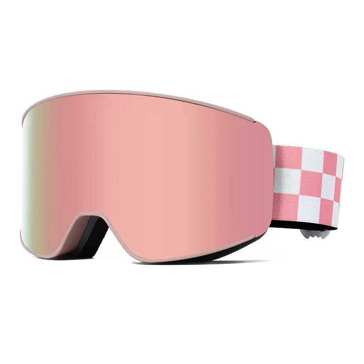 Magnetic ski goggles Frameless Anti Fog Double-layer Removable Lens Skiing Glass  Magnet Snow Goggle