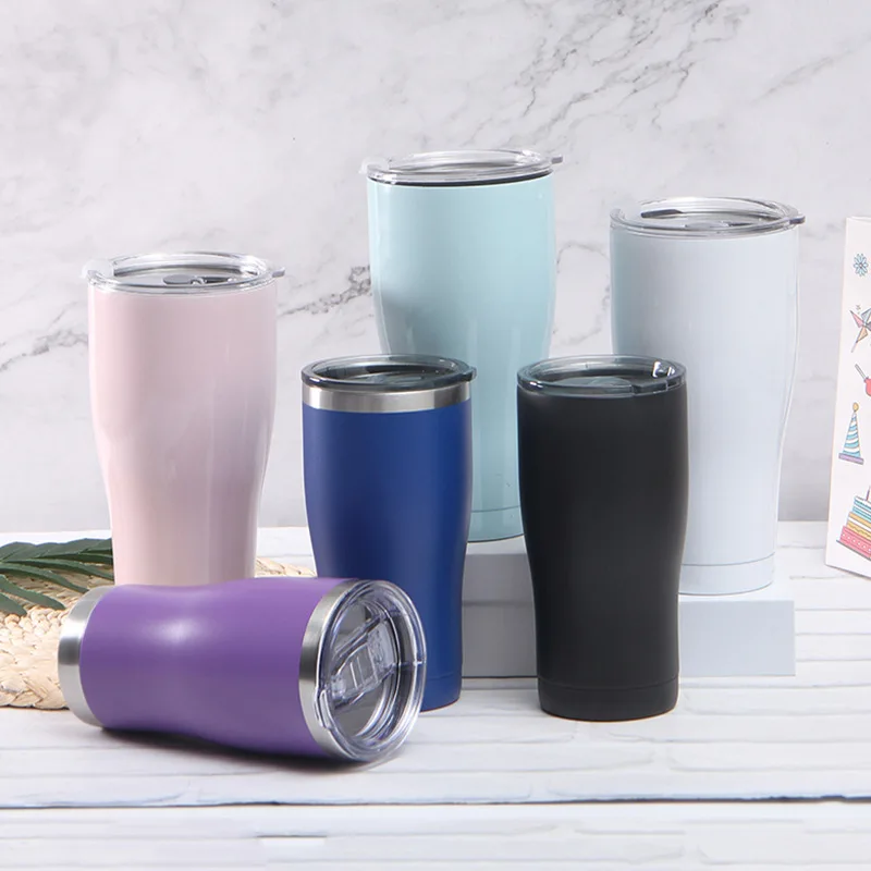
12oz 20oz 24oz 30oz curve stainless steel tumbler curving tumbler double wall insulation coffee mugs curve wine tumbler 