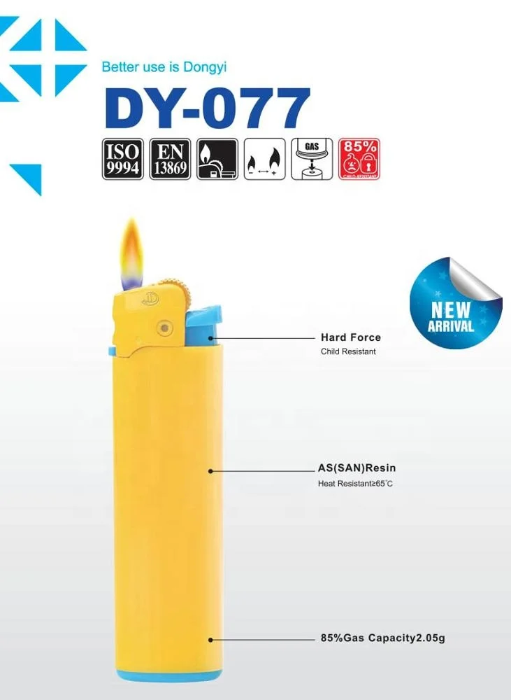 Dongyi  2019 Hot Sale   High Quality Cricket CR Plastic  Flint  Wheel  lighter Length 80.7mm  DY-077
