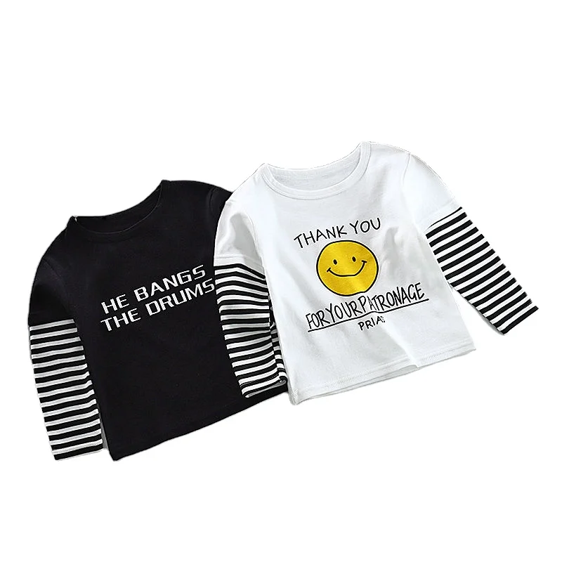 
High Quality Boys T-shirts Long Sleeve Kids stripe T Shirt Custom Print Baby Clothes Bottoming Shirt for Autumn Hot Sale 