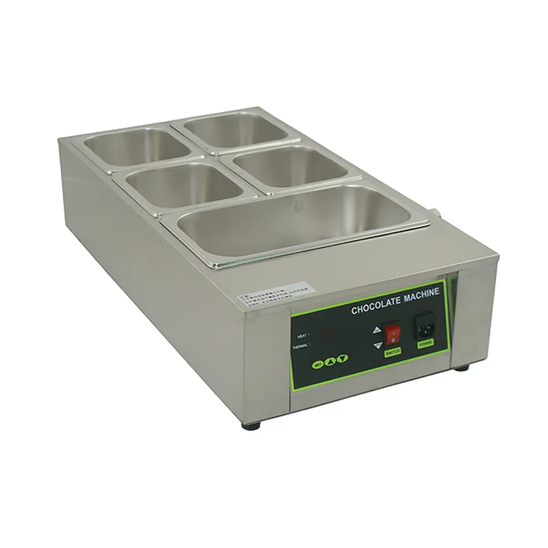 
D2002-5 Hot chocolate making machine 5 tanks electric chocolate melting machine 