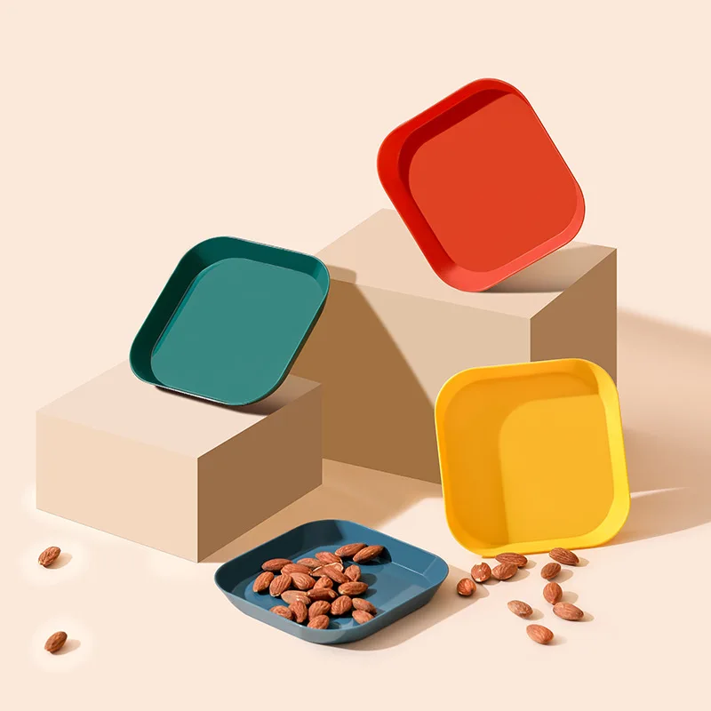 Kitchen table washing restaurant plate dishes food fruit snack dinner plastic unbreakable dishes plates set