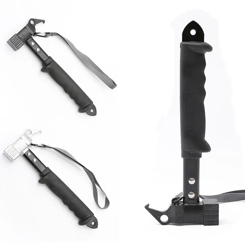 Customization Multifunction Camping Hammer For Outdoor Tent Steel Hammer Head Iron With Rubber Handle