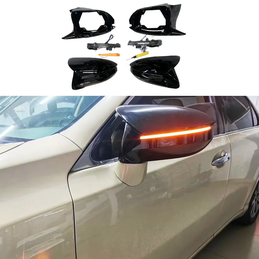 Car Mirror For 2006 Lexus ES 300 upgrade LED Style Plastic Material Gloss Black 2008 Lexus Es 330 Mirror Cover Replacement