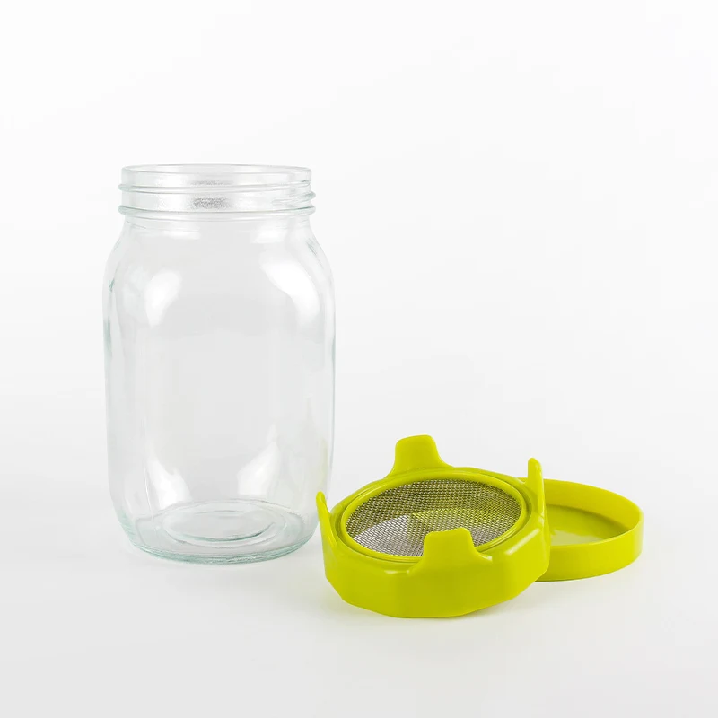 86mm wide mouth mason Sprouting glass jar sets Organic Seeds Sprout jar kits with sprouting lids and tray